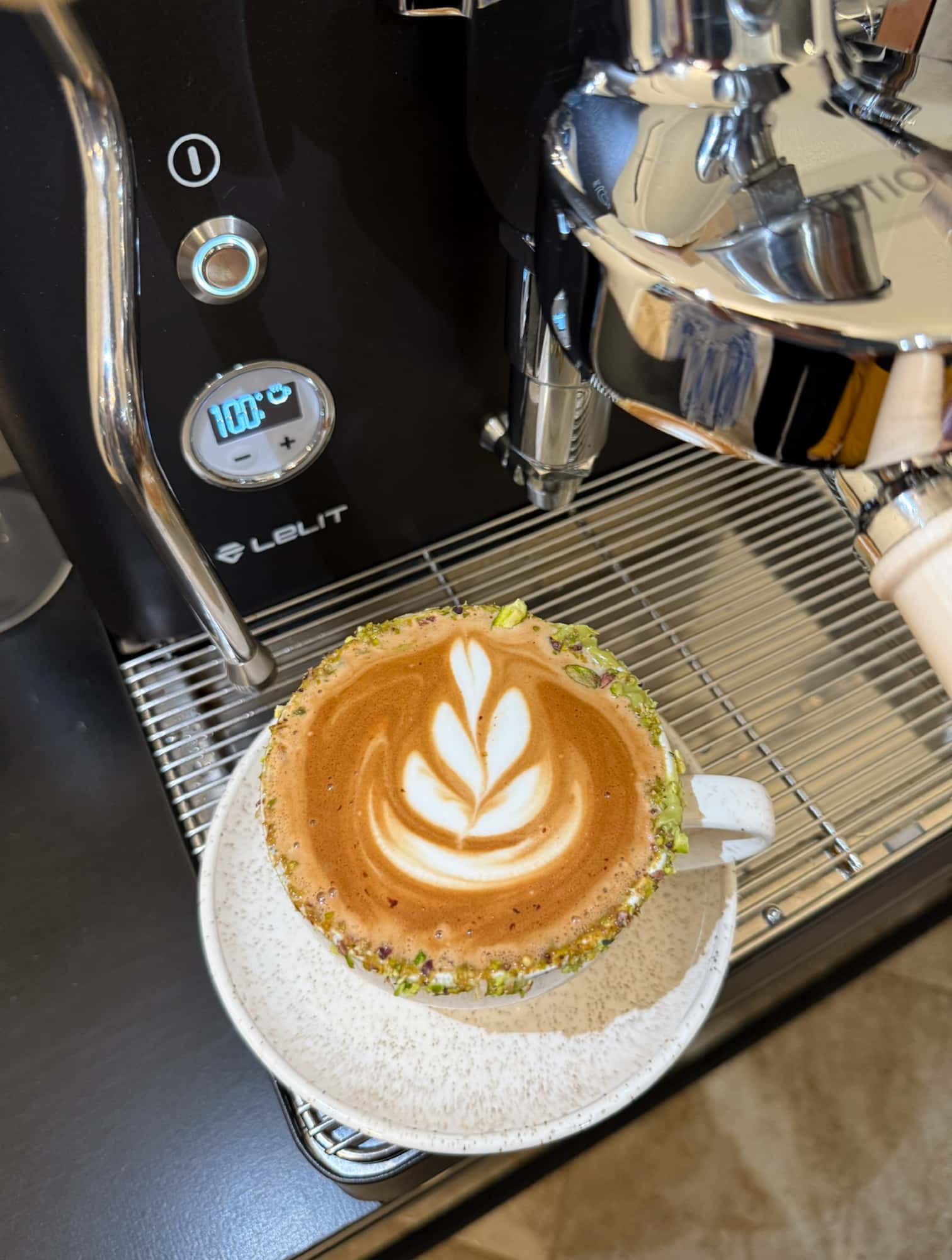Artisanal latte with beautiful latte art