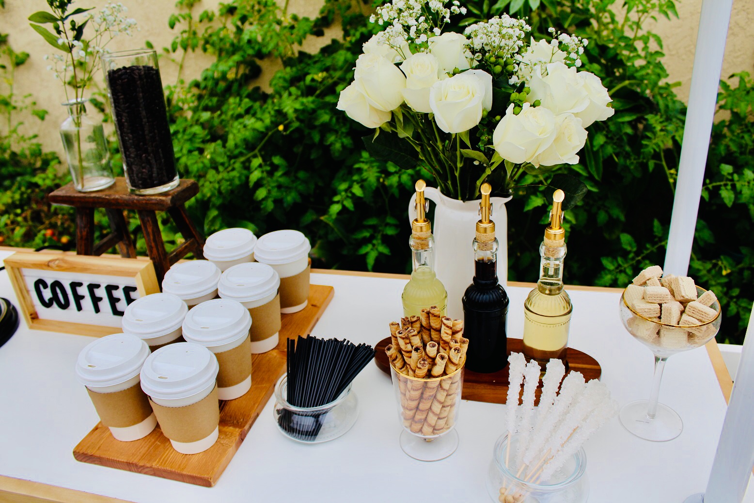 Wedding coffee service setup
